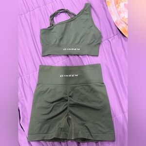 & Other Stories Olive Green One-Shoulder Top